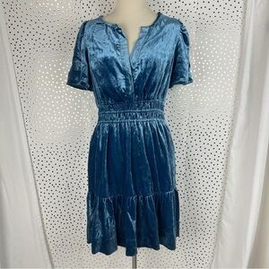 Anthropologie Somerset Velvet Blue Mini